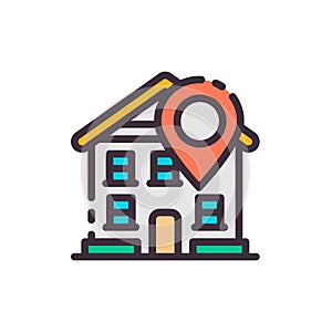 Location house. Vector color icon.