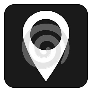 Location icon, map pointer symbol isolated on white background.  Vector web button