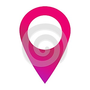 Location icon, map pointer symbol isolated on white background.  Vector web button
