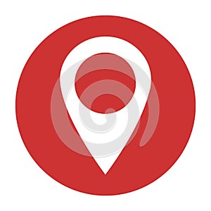 Location icon, map pointer symbol isolated on white background.  Vector web button