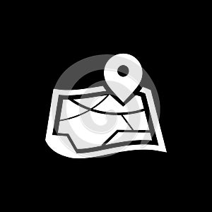 Location icon on map simple flat symbol