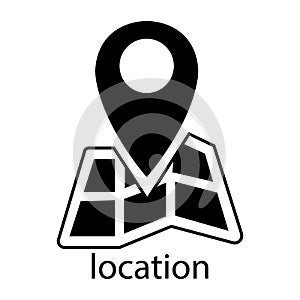 Location icon on the map. Vector illustration eps 10