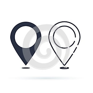 Location icon . Pin sign Isolated on white background. Navigation map, gps or direction of place concept.