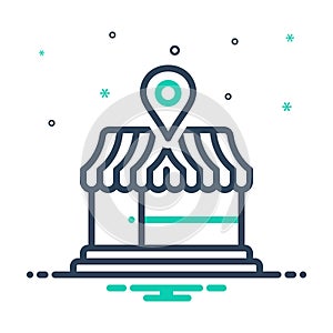 Mix icon for Location, restaurant and locate photo