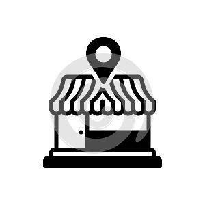 Black solid icon for Location, restaurant and locate