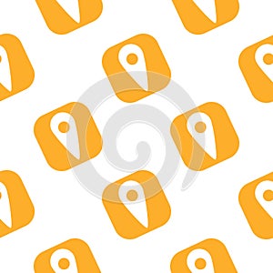 Location icon seamless pattern. Map pointer backdrop