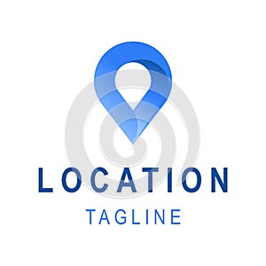 Location icon. Template business logo design with tagline space. Creative symbol for travel company.