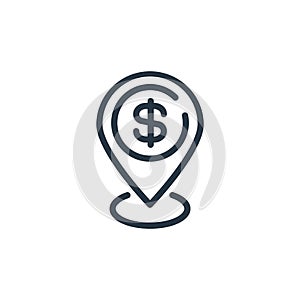 location icon vector from finance and business concept. Thin line illustration of location editable stroke. location linear sign