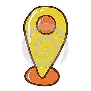 Location icon vector illustration design, gps or map pin symbol in cartoon style