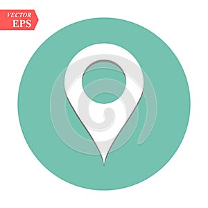 Location icon vector, pin sign, gps symbol, pointer, navigation, map pin icon, black location sign
