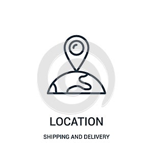 location icon vector from shipping and delivery collection. Thin line location outline icon vector illustration. Linear symbol for