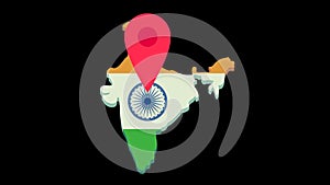 Location in India (flat design,loop)