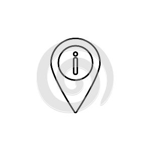 Location, info icon. Simple thin line, outline vector of location icons for ui and ux, website or mobile application