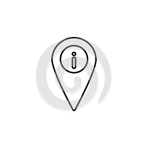 Location, info icon. Simple thin line, outline vector of location icons for ui and ux, website or mobile application