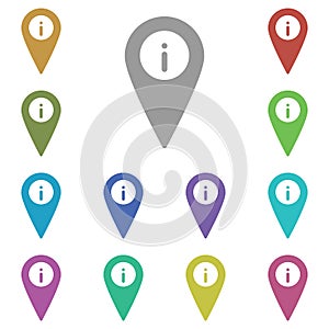 Location, info multi color icon. Simple glyph, flat vector of location icons for ui and ux, website or mobile application