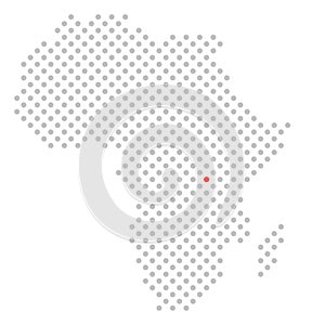 Location of Kigali in Rwanda: Dotted map of Africa photo