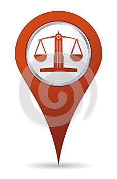 Location lawyer balance icon