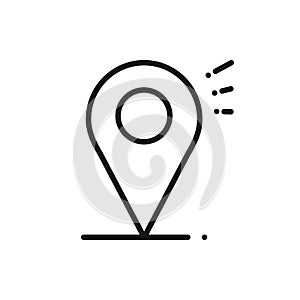 Location line icon. Map pin pointer sign and symbol. Navigation.