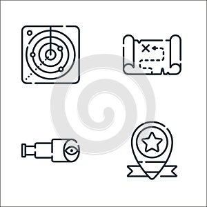 location line icons. linear set. quality vector line set such as location, telescope, map