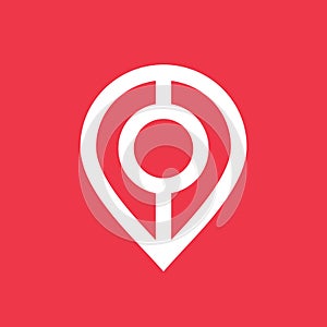 Location logo design, map pin icon, geo tag symbol, gps illustration