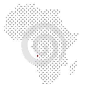 Location of Luanda in Angola: Dotted map of Africa