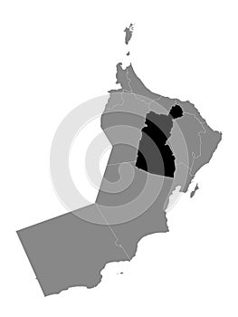 Location Map of Ad Dakhiliyah Governorate