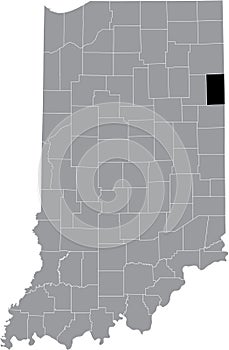 Location map of the Adams County of Indiana, USA