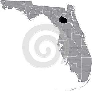 Location map of the Alachua county of Florida, USA