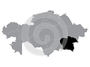 Location Map of Almaty Region