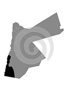 Location Map of Aqaba Governorate