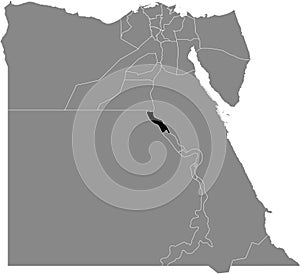 Location map of the Asyut governorate of the Arab Republic of Egypt