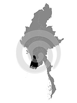 Location Map of Ayeyarwady Region