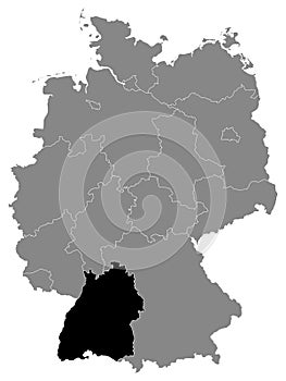 Location Map of Baden-WÃ¼rttemberg Federal State