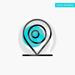 Location, Map, Bangladesh turquoise highlight circle point Vector icon