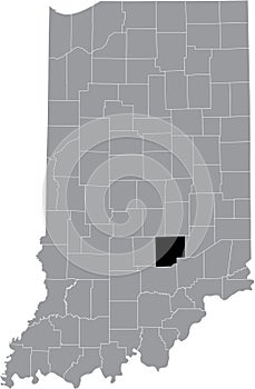 Location map of the Bartholomew County of Indiana, USA