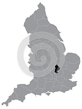 Location Map of Bedfordshire Ceremonial County Lieutenancy Area