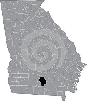 Location map of the Berrien county of Georgia, USA