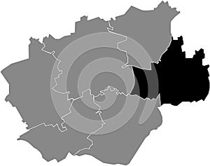 Location map of the Bochum-Ost district of Bochum, Germany