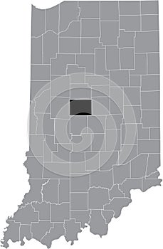 Location map of the Boone County of Indiana, USA