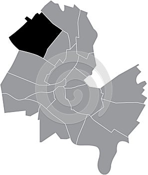 Location map of the Bouchet-Moillebeau District of Geneva, Switzerland