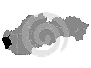 Location Map of Bratislava Region