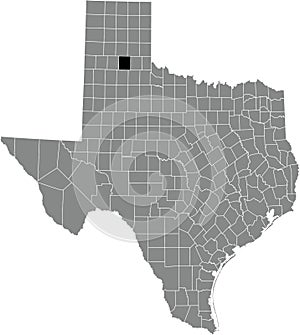 Location map of the Briscoe County of Texas, USA