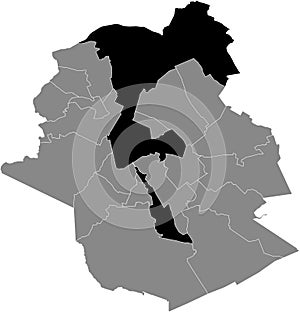 Location map of the Bruxelles-Ville Stad Brussel municipality of Brussels, Belgium