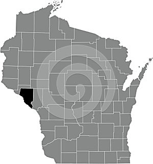 Location map of the Buffalo County of Wisconsin, USA photo