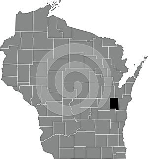 Location map of the Calumet County of Wisconsin, USA