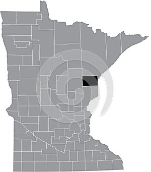 Location map of the Carlton County of Minnesota, USA