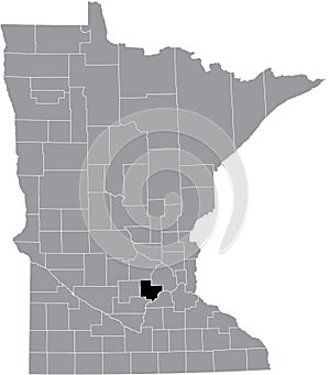 Location map of the Carver County of Minnesota, USA