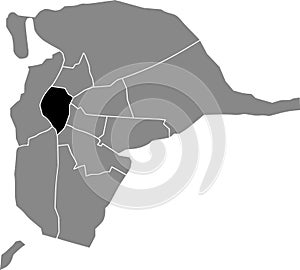 Location map of the Casco Antiguo district of Seville, Spain