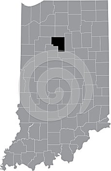 Location map of the Cass County of Indiana, USA