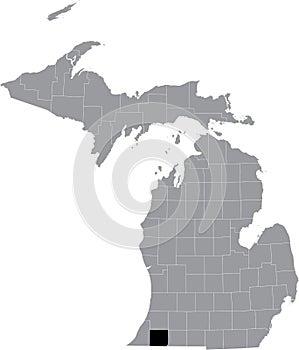 Location map of the Cass County of Michigan, USA